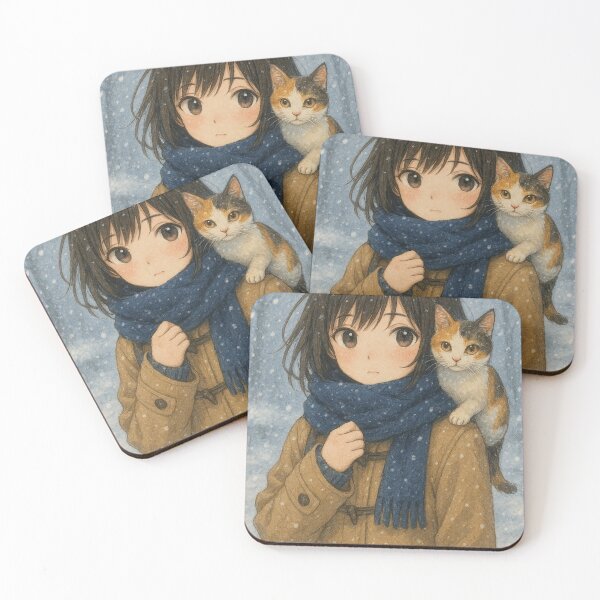 Item preview, Tista With Her Katu – Snowy Anime Companion Art designed and sold by HOUSE OF TIST.