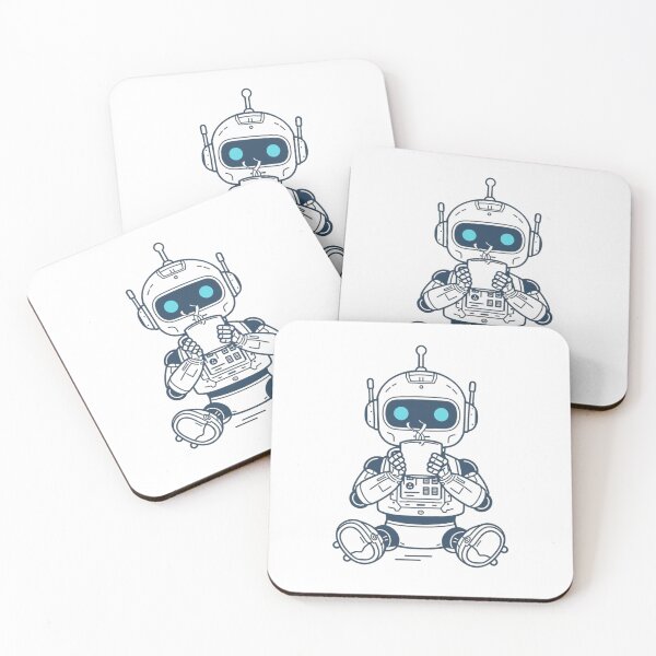 Item preview, Robot Drinking Coffee Illustration designed and sold by Don'R.