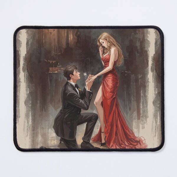 Item preview, Girl in Red and men in black is proposing her - Valentine Special - Couple Romantic moments designed and sold by RSDigitalPrintDesign.