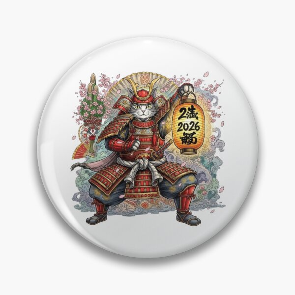 Item preview, Samurai Cat Happy 2026 designed and sold by PetJoyPrintsCO.