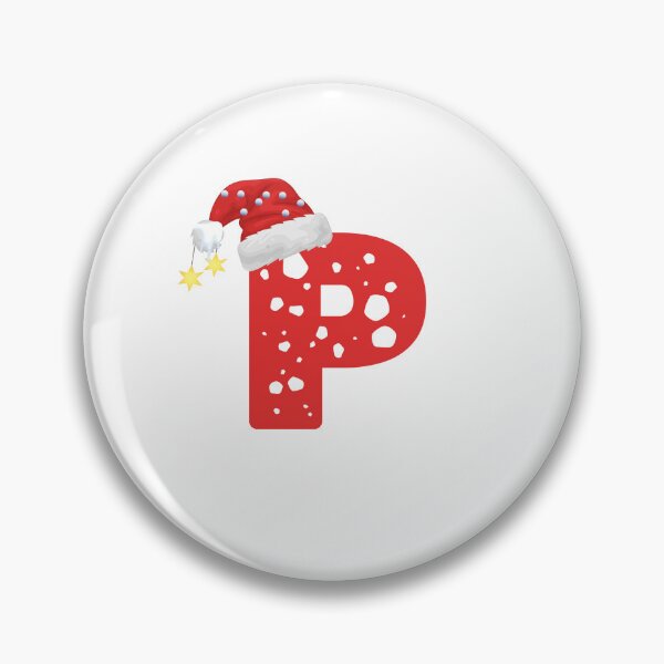 Item preview, Christmas Letter P | Santa Hat Monogram designed and sold by EchoPrint Co..