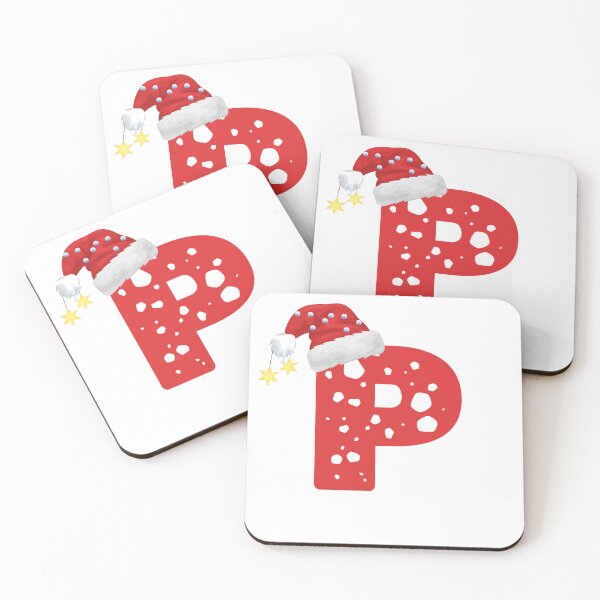 Item preview, Christmas Letter P | Santa Hat Monogram designed and sold by EchoPrint Co..