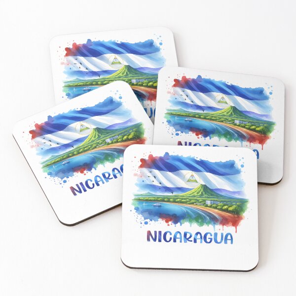 Item preview, Nicaragua Flag Art Scenic Volcano & Coastline Vacation designed and sold by NUMAcreations.