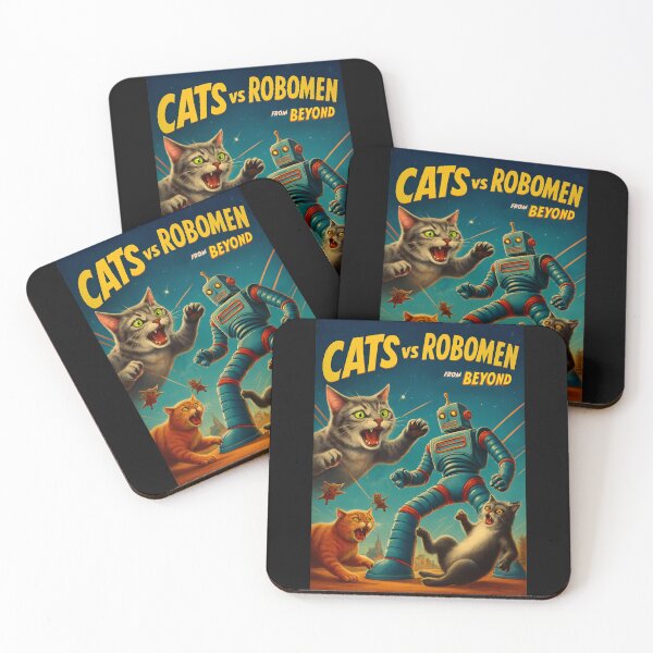 Item preview, Alley Cats vs Robo Invaders designed and sold by Cats and Other Things.