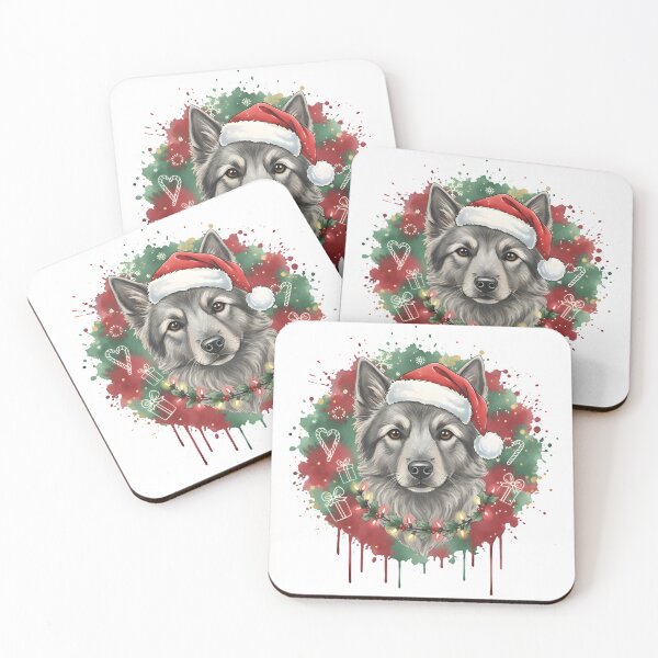 Item preview, Norwegian Elkhound | Christmas Colorful Watercolor Design #1 designed and sold by MatsurexDesigns.