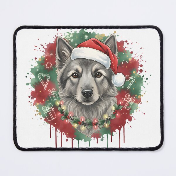 Item preview, Norwegian Elkhound | Christmas Colorful Watercolor Design #1 designed and sold by MatsurexDesigns.