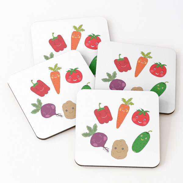 Item preview, Cute smiling vegetables in kawaii style.	 designed and sold by andbeldesign.