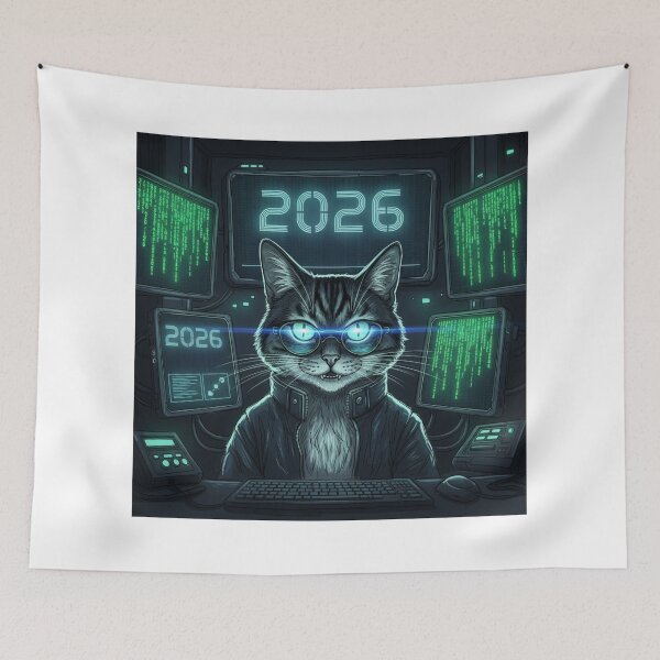 Item preview, Hacker Cat 2026 designed and sold by PetJoyPrintsCO.