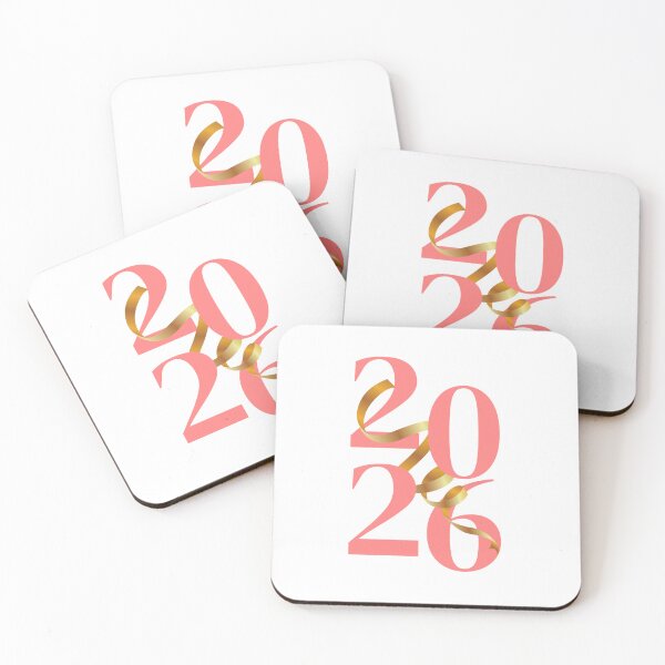 Item preview, Numbers 2026 in Coral with Floating Gold Ribbon designed and sold by ElizabethCoelho.