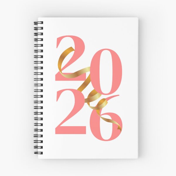 Item preview, Numbers 2026 in Coral with Floating Gold Ribbon designed and sold by ElizabethCoelho.