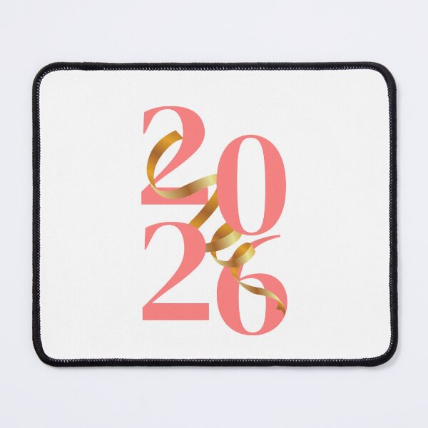 Item preview, Numbers 2026 in Coral with Floating Gold Ribbon designed and sold by ElizabethCoelho.