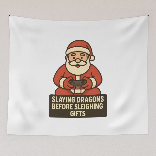 Item preview, Gamer Santa – Slaying Dragons Before Sleighing Gifts designed and sold by SVALANART.