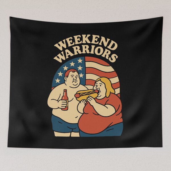 Item preview, Weekend Warriors Funny American BBQ Art designed and sold by Victor Shadehorn.