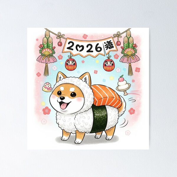 Item preview, Sushi Dog 2026 designed and sold by PetJoyPrintsCO.
