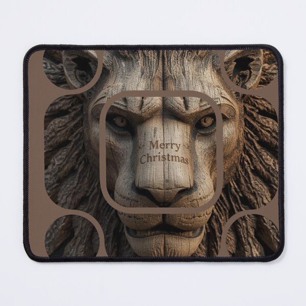 Item preview, Regal Wood Lion – Majestic Strength & Holiday Spirit designed and sold by SavannaStrikes.