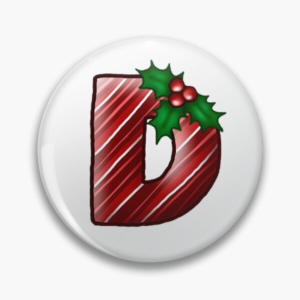 Item preview, D Monogram (Candycane) designed and sold by CharmedHeartArt.