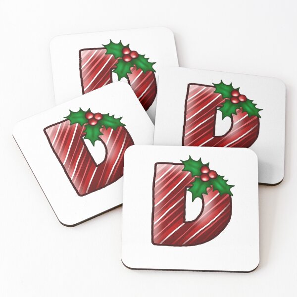Item preview, D Monogram (Candycane) designed and sold by CharmedHeartArt.
