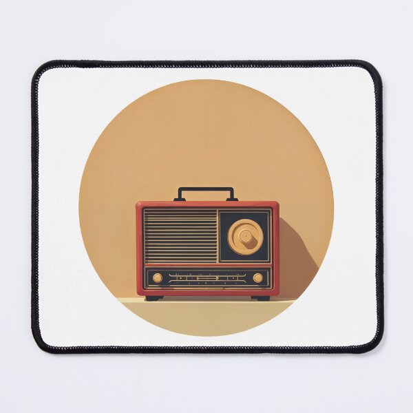 Item preview, Retro Frequency: Bold Red Vintage Radio Vibes designed and sold by ForeverPrintsOK.
