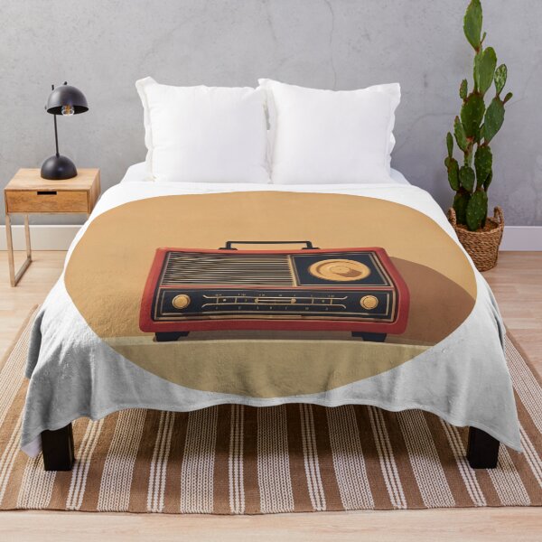 Item preview, Retro Frequency: Bold Red Vintage Radio Vibes designed and sold by ForeverPrintsOK.
