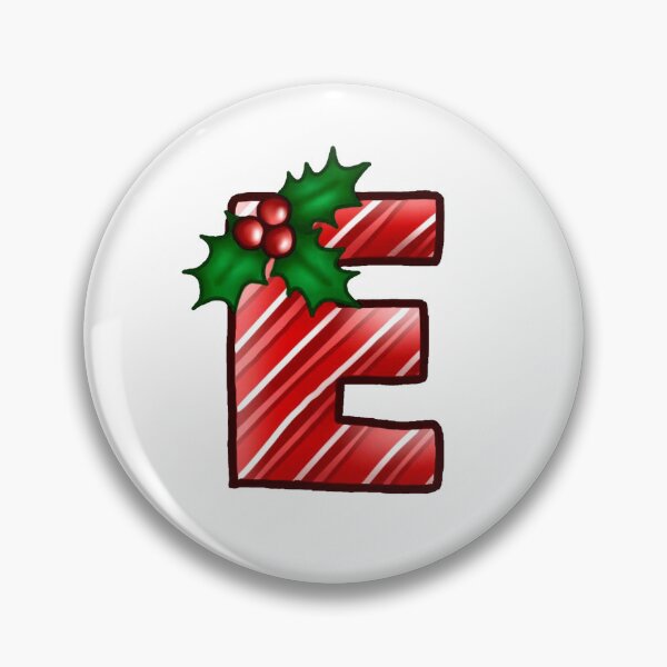 Item preview, E Monogram (Candycane) designed and sold by CharmedHeartArt.