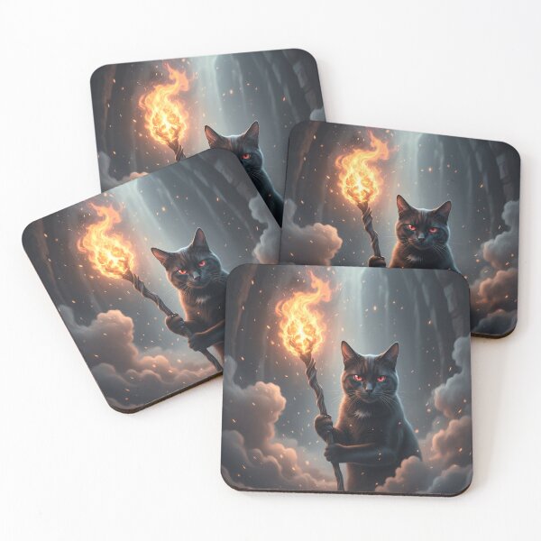 Item preview, A black cat with a burning torch designed and sold by Bernsteinhaus.