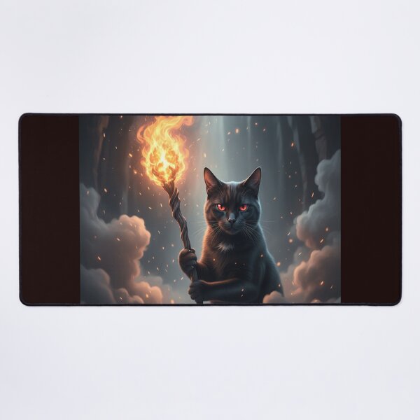 Item preview, A black cat with a burning torch designed and sold by Bernsteinhaus.