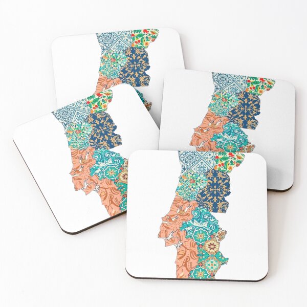 Item preview, Portugal Map Azulejo Mosaic Art | Traditional Portuguese Patterns Design designed and sold by vivaportugalstore.