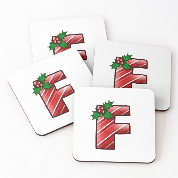Item preview, F Monogram (Candycane) designed and sold by CharmedHeartArt.