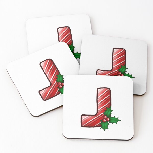Item preview, J Monogram (Candycane) designed and sold by CharmedHeartArt.