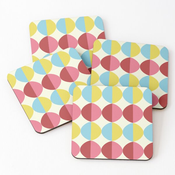 Item preview, Retro Circles - Red, Pink, Yellow, Blue designed and sold by MustardSeedInt.