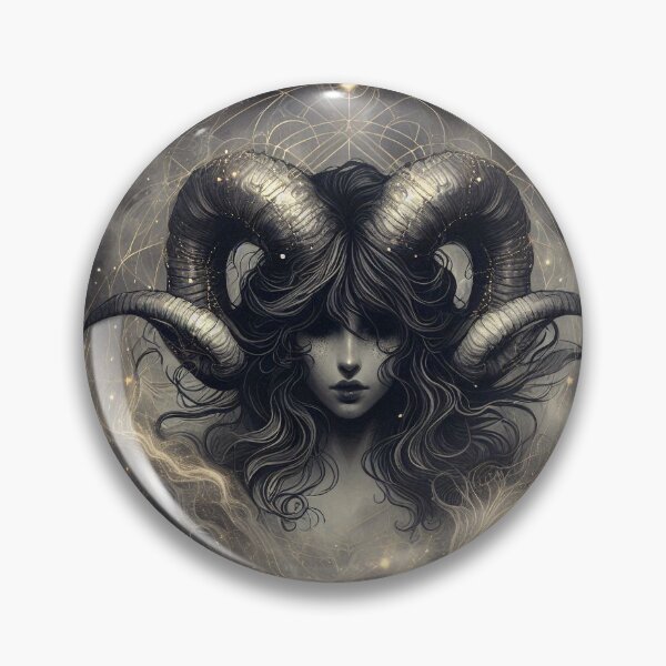 Item preview, Aries – Dark Realistic Zodiac Illustration designed and sold by Roberta Calabrese.