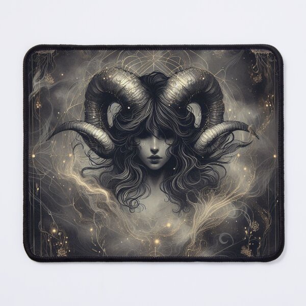 Item preview, Aries – Dark Realistic Zodiac Illustration designed and sold by Roberta Calabrese.