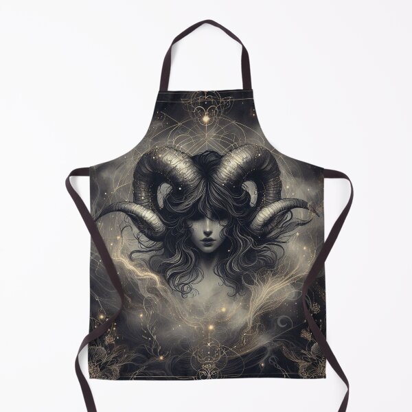 Item preview, Aries – Dark Realistic Zodiac Illustration designed and sold by Roberta Calabrese.