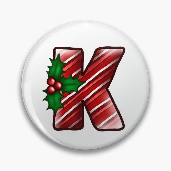 Item preview, K Monogram (Candycane) designed and sold by CharmedHeartArt.