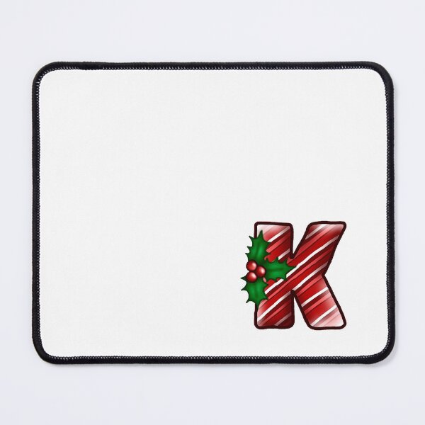 Item preview, K Monogram (Candycane) designed and sold by CharmedHeartArt.