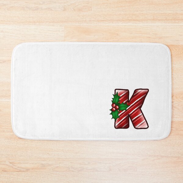 Item preview, K Monogram (Candycane) designed and sold by CharmedHeartArt.