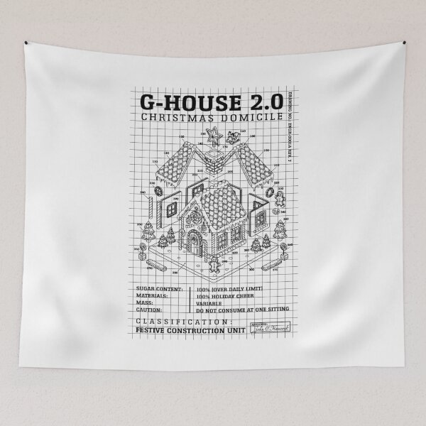 Item preview, Engineer Christmas Funny Gingerbread House Blueprint Diagram designed and sold by GrandeDuc.