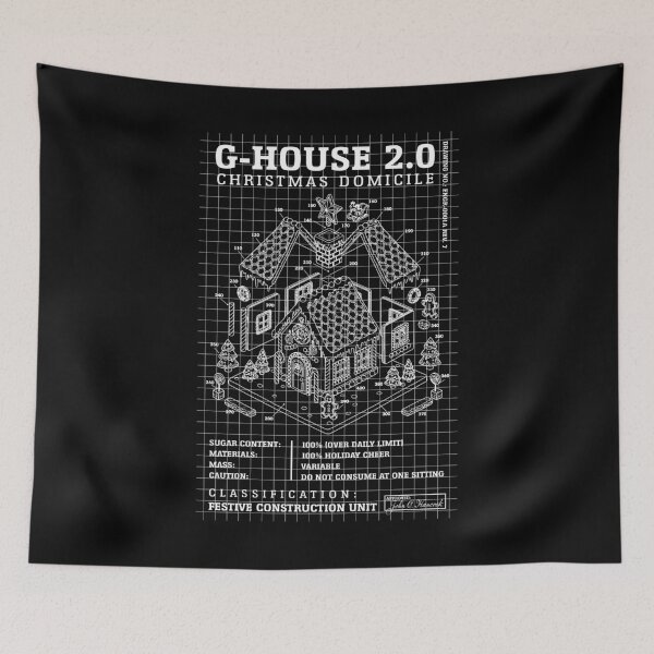 Item preview, Engineer Christmas Funny Gingerbread House Blueprint Diagram designed and sold by GrandeDuc.