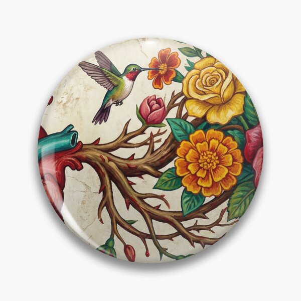Item preview, Blooming Corazón: Passion and Roots (Mexican Folk Art) designed and sold by AgingeR.