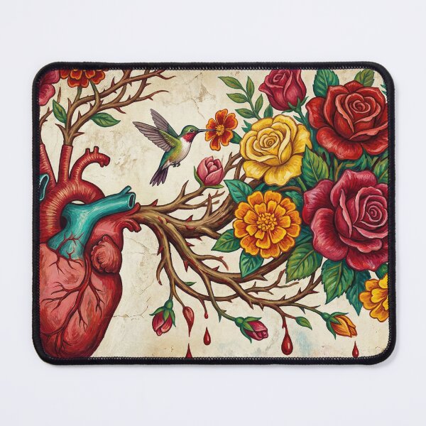Item preview, Blooming Corazón: Passion and Roots (Mexican Folk Art) designed and sold by AgingeR.