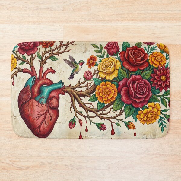 Item preview, Blooming Corazón: Passion and Roots (Mexican Folk Art) designed and sold by AgingeR.