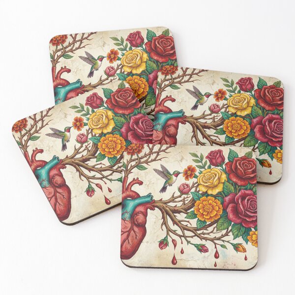 Item preview, Blooming Corazón: Passion and Roots (Mexican Folk Art) designed and sold by AgingeR.