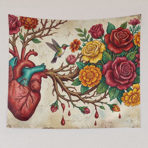 Item preview, Blooming Corazón: Passion and Roots (Mexican Folk Art) designed and sold by AgingeR.