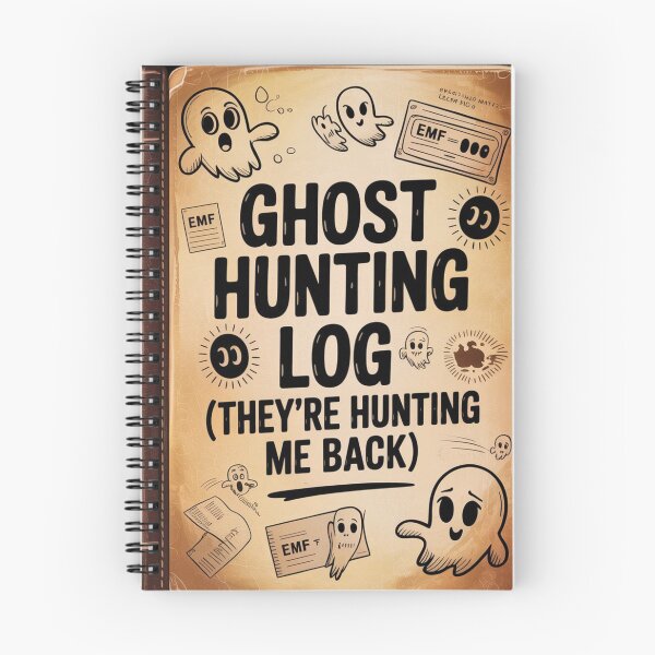 Artikelvorschau, Ghost Hunting Log They're Hunting Me Back | Paranormal Investigation Humor entworfen und verkauft von Antik by Schulz.