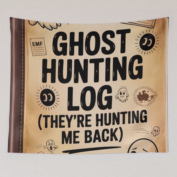 Artikelvorschau, Ghost Hunting Log They're Hunting Me Back | Paranormal Investigation Humor entworfen und verkauft von Antik by Schulz.