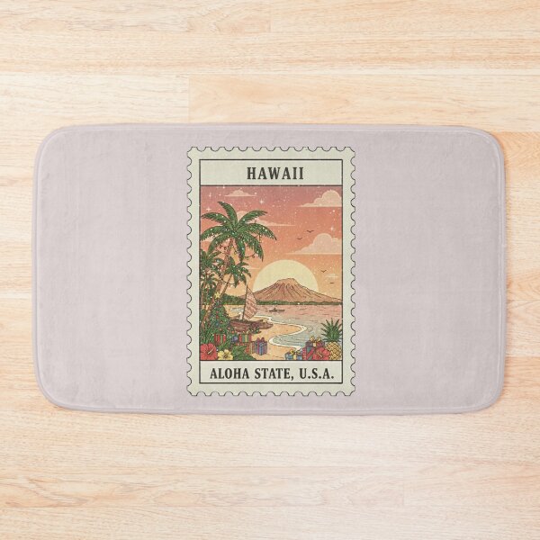 Item preview, Vintage Hawaii Aloha State USA Christmas Stamp designed and sold by allaboutstamps.