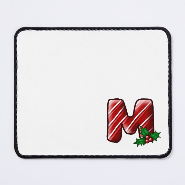 Item preview, M Monogram (Candycane) designed and sold by CharmedHeartArt.