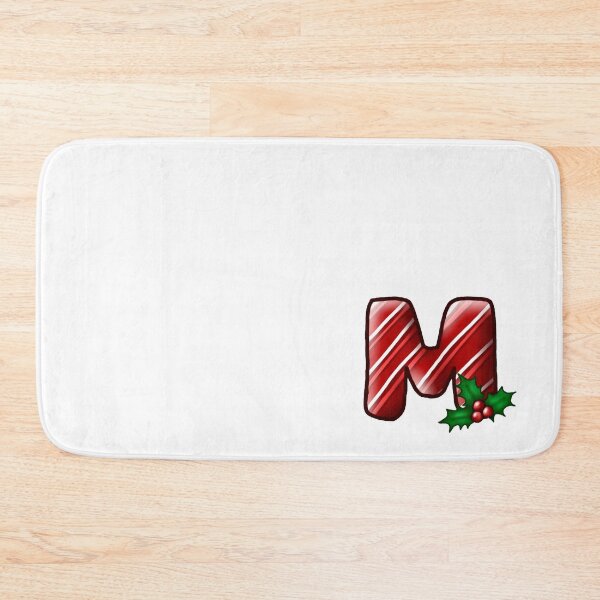 Item preview, M Monogram (Candycane) designed and sold by CharmedHeartArt.
