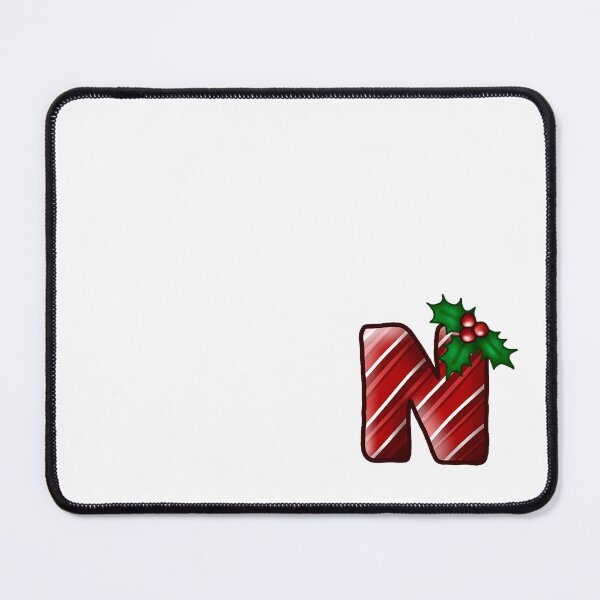 Item preview, N Monogram (Candycane) designed and sold by CharmedHeartArt.
