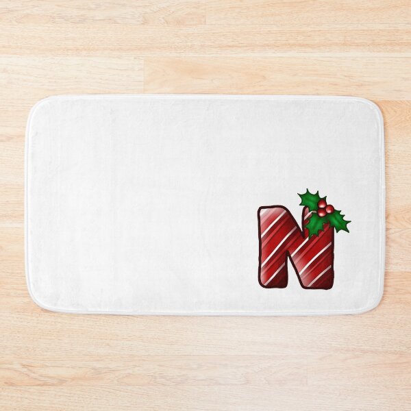 Item preview, N Monogram (Candycane) designed and sold by CharmedHeartArt.